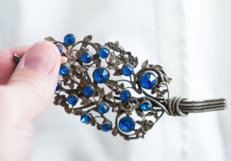 Blue Jeweled Broach