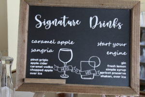 His and hers signature drinks sign