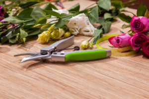 Florist tools and essentials for flower bar