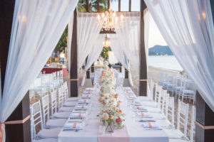 Beach wedding large table