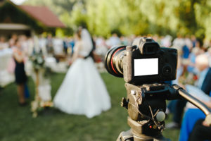 Video camera at wedding