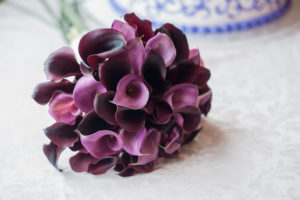 Purple calla lilies for bridal bouquet