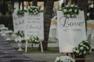 Wedding signs with flower accents